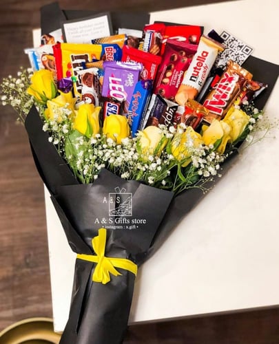 بوكيه الشوكلاته بالورد