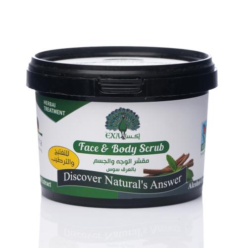 إكسا مقشر الوجه و الجسم عرق السوس 400 جرام