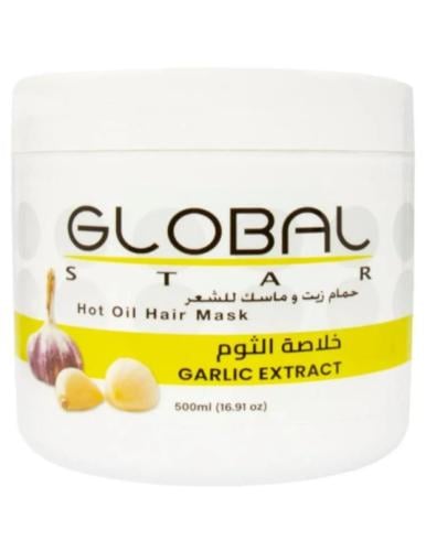 ماسك وحمام زيت شعر ثوم من جلوبال ستار , 500 مل