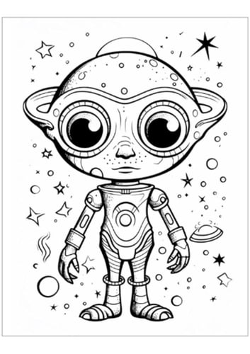 انشطة تلوين للاطفال مخلوقات الفضاء