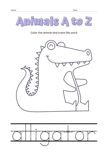 تعليم كتابة الحروف الانجليزية للأطفال PDF - الحيوا...