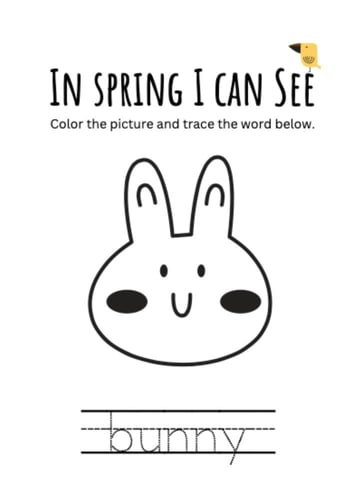 انشطة تلوين للاطفال أهلاً بفصل الربيع - إنجليزي