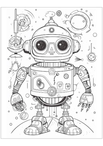 انشطة تلوين للاطفال روبوتات مرحة