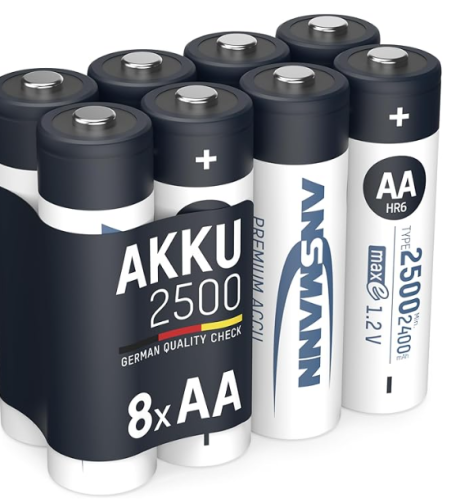 بطاريات AA قابلة لإعادة الشحن من انسمان، ان اي ام...