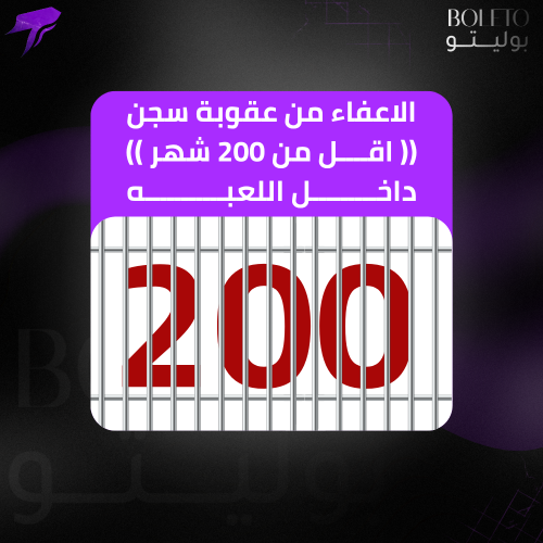 الاعفاء من عقوبة سجن (( اقل من 200 شهر )) داخل الل...