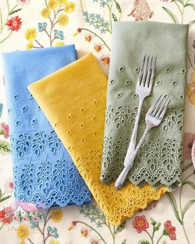 3600 مفرش مطرز من القطن العضوي (للقطعة الواحدة)