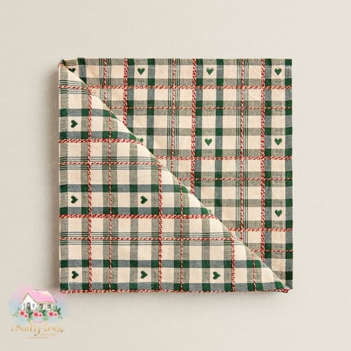 1287 مفرش القلوب الأخضر