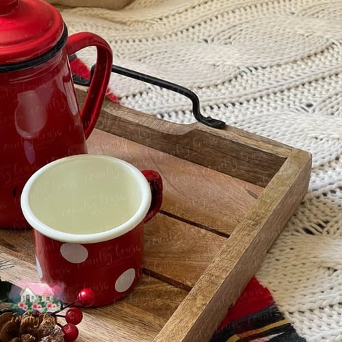 9992 صينية خشبية مستطيلة بمسكة معدنية