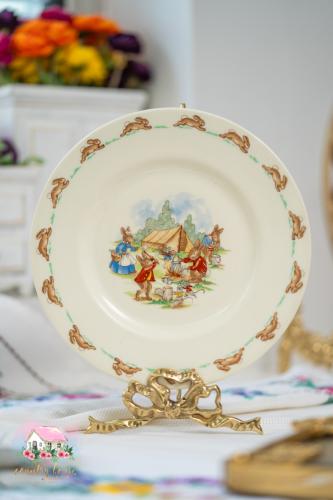 3797 صحن أنتيك فاخر Royal Doulton إنجليزي برسومات...