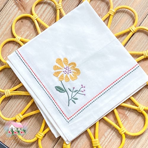 3353 مفرش الوردة الصفراء مطرز