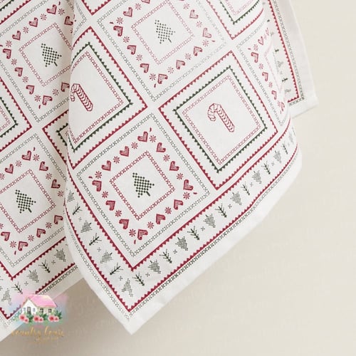 1197 مفرش أبيض بزينة الشتاء