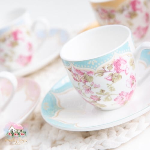 1062 طقم الورود للقهوة التركية لأربعة أشخاص