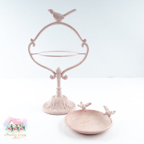 2981 صحن مع ستاند معدني أنتيك ثقيل (زهري)