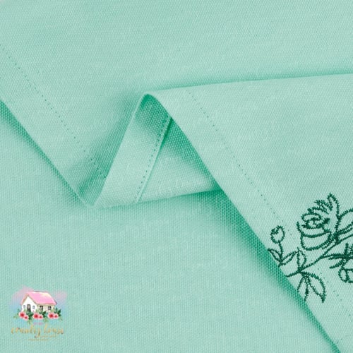 3237 طقم مفارش ملونة ومطرزة مع خواتم للمائدة