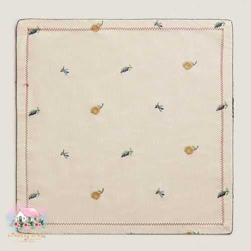 3260 مفرش مطرز الوردة الصفراء