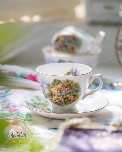 3597 كوب مع صحن انتيك من رويال ڤيل Royal Vale (1)