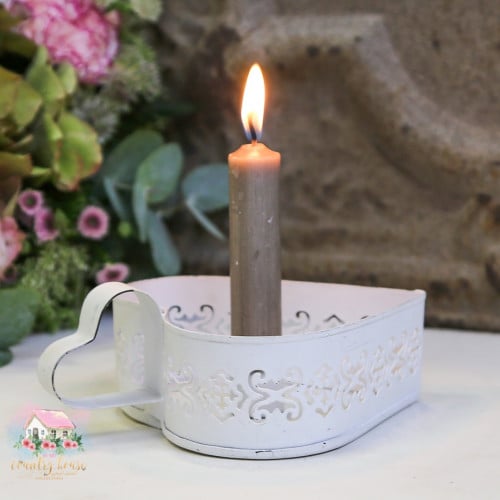 60749 شمعدان شابي شيك بشكل قلب