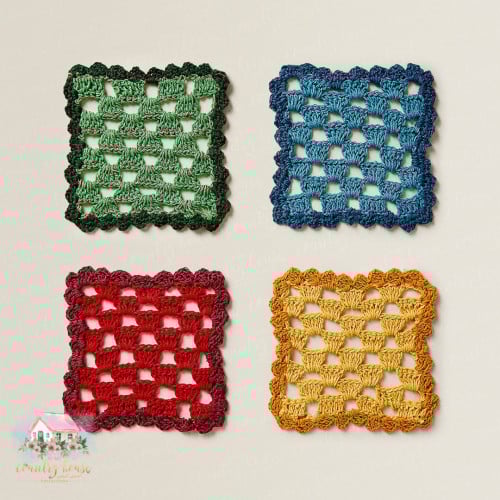 1288 كوسترات ملونة كروشيه