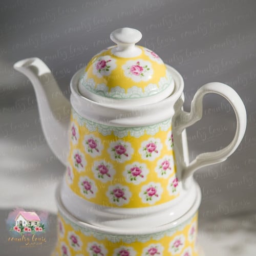 3048 ابريق سيراميك مع قاعدة بنقشة كاث كيدستون (أصف...