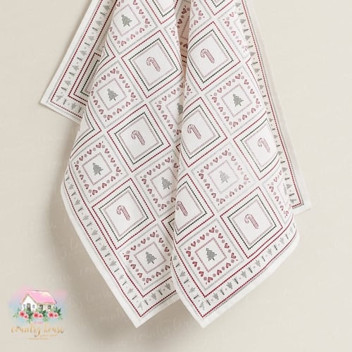 1197 مفرش أبيض بزينة الشتاء