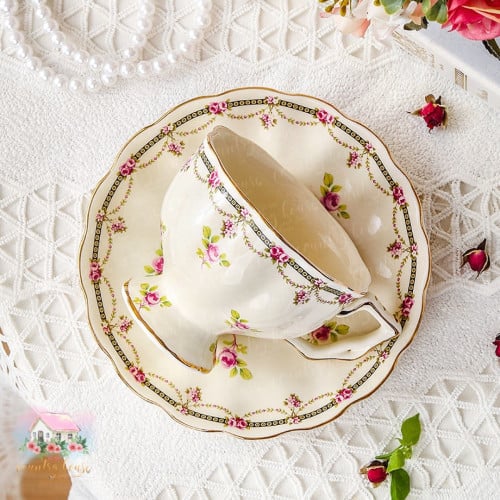 3085 كوب مع صحن بتصميم فرنسي أنيق