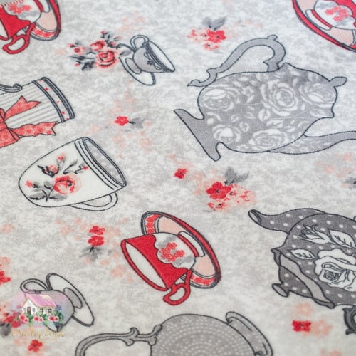 3088 سجادة الاباريق المميزة (أحمر + رمادي)