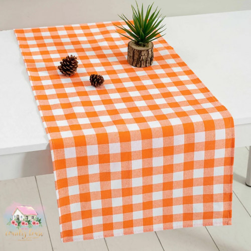 8106 رنر طاولة برتقالي كاروهات