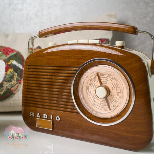 3399 راديو ريترو حجم كبير (نقش خشبي)