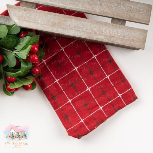 4089 مفرش أحمر وأخضر شتوي