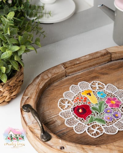 3652 مفرش تطريز ملون كلاسيكي (رقم 2)