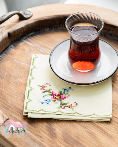 3688 مفرش انتيك مطرز همسة ورد