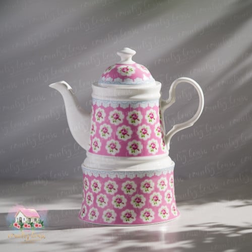 3048 ابريق سيراميك مع قاعدة بنقشة كاث كيدستون (زهر...