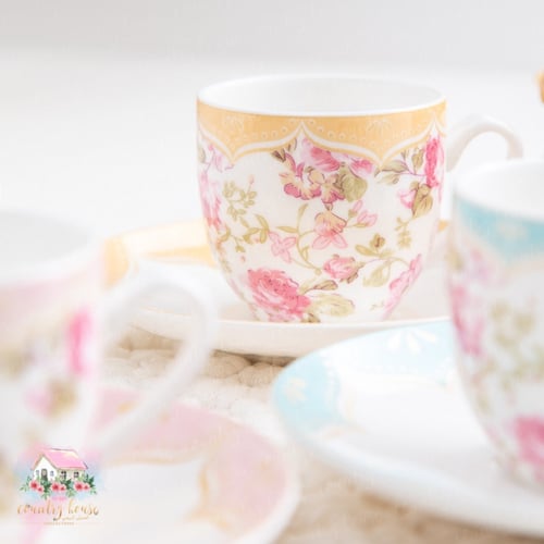 1062 طقم الورود للقهوة التركية لأربعة أشخاص