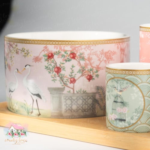 3405 طقم حديقة الاحلام للتقديم مع قاعدة خشبية