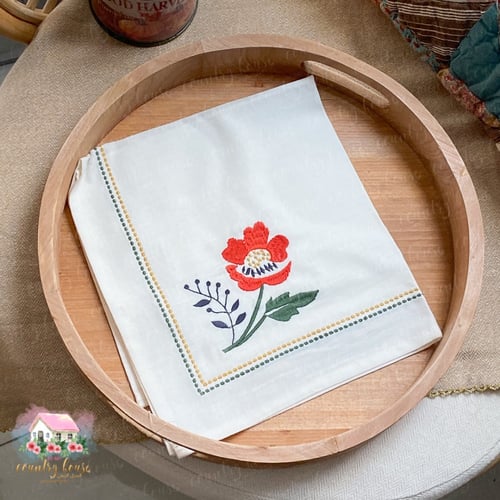 3354 مفرش الوردة البرتقالية مطرز