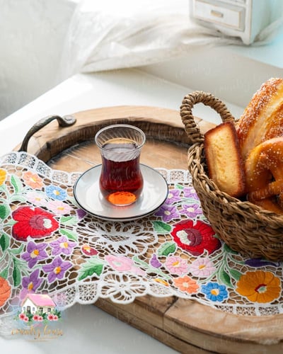 3674 مفرش تطريز ملون كلاسيكي (رقم 6)