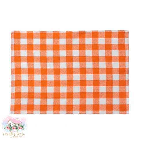 8075 لبادة قماشية كاروهات لون برتقالي (للقطعة الوا...