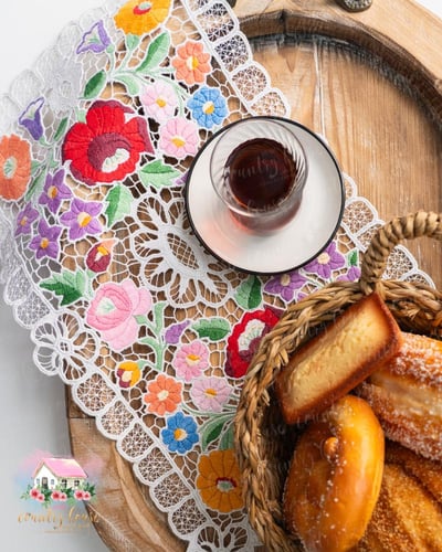 3674 مفرش تطريز ملون كلاسيكي (رقم 6)