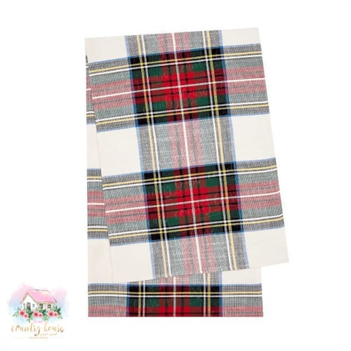 1450 مفرش طاولة قطني بنقشة مربعات من تشكيلة ستيوار...