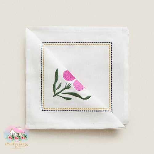 3266 مفرش مطرز الوردة الزهرية