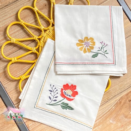 3353 مفرش الوردة الصفراء مطرز