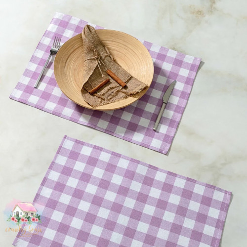 8087 لبادة قماشية كاروهات لون موڤ (للقطعة الواحدة)