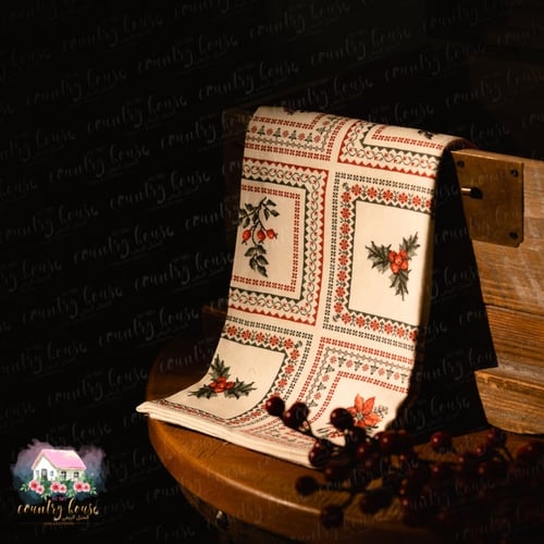 3361 مفرش مربعات بأزهار الشتاء