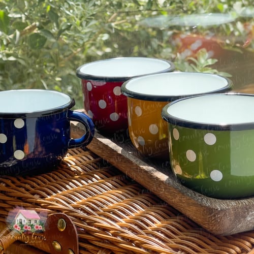 8140 كوب معدني منقط صغير (متوفر بعدة ألوان)