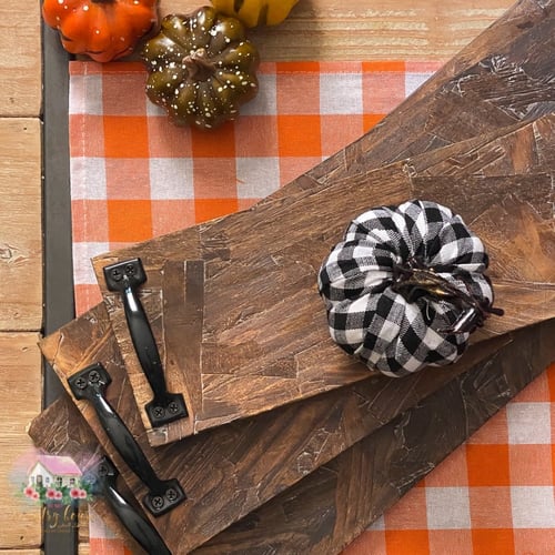 7467 صينية خشبية بشكل مستطيل ومسكة حديد