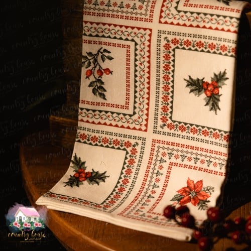 3361 مفرش مربعات بأزهار الشتاء