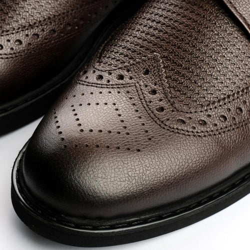 جزمة ديربي نقش سدو – جلد طبيعي فاخر لون بني