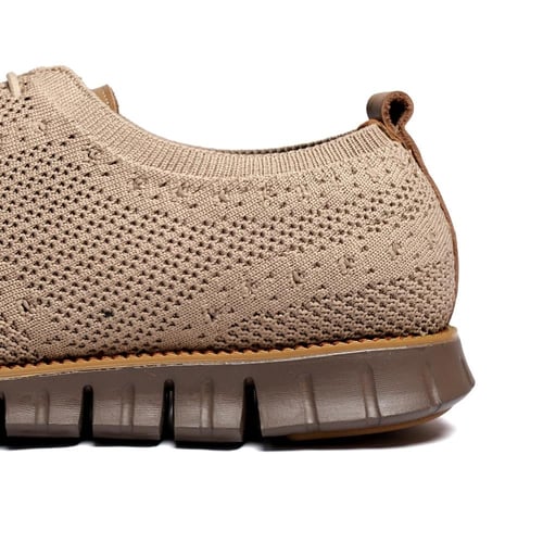 أكسفورد قماشي لون بيج – خفيف التهوية بنعل رياضي