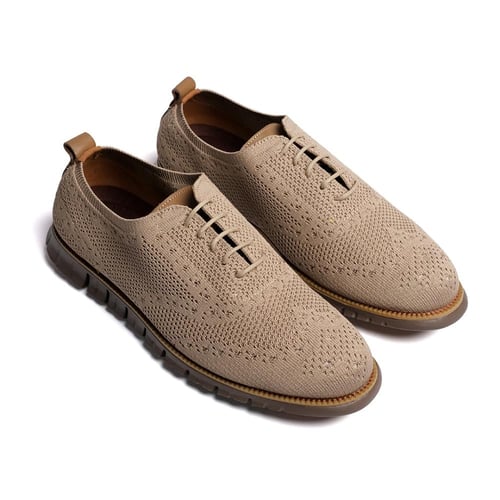 أكسفورد قماشي لون بيج – خفيف التهوية بنعل رياضي