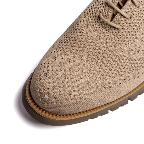 أكسفورد قماشي لون بيج – خفيف التهوية بنعل رياضي